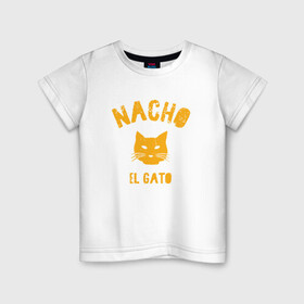 Детская футболка хлопок с принтом Nacho El Gato в Тюмени, 100% хлопок | круглый вырез горловины, полуприлегающий силуэт, длина до линии бедер | animal | cat | cute | kitty | meow | друг | животные | киска | китти | кот | котенок | котик | котэ | кошечка | кошка | лев | леопард | милый | мур | мяу | пантера | питомец | рысь | тигр