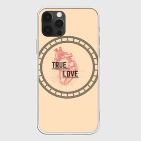 Чехол для iPhone 12 Pro Max с принтом ИСТИННАЯ ЛЮБОВЬ в Тюмени, Силикон |  | бежевое | красное | любовь | надписи | сердце | тело | узоры