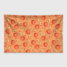 Флаг-баннер с принтом Яблоки в Тюмени, 100% полиэстер | размер 67 х 109 см, плотность ткани — 95 г/м2; по краям флага есть четыре люверса для крепления | apple | art | background | drawing | food | fruit | texture | арт | еда | рисунок | текстура | фон | фрукты | яблоки