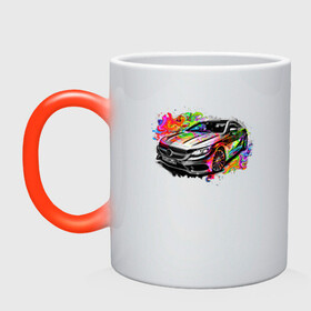 Кружка хамелеон с принтом Мерседес в красках в Тюмени, керамика | меняет цвет при нагревании, емкость 330 мл | авто | автомобили | диски | дорогие авто | красивые авто | мерседес | тачка