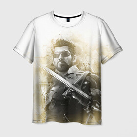 Мужская футболка 3D с принтом Adam в Тюмени, 100% полиэфир | прямой крой, круглый вырез горловины, длина до линии бедер | cyberpunk | deus ex | game | games | адам дженсен | будущее | деус екс | деус экс | игра | игры | киберпанк