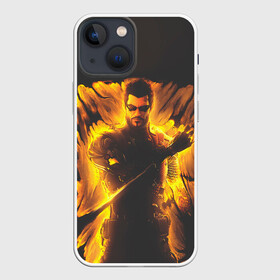 Чехол для iPhone 13 mini с принтом Jensen in fire в Тюмени,  |  | cyberpunk | deus ex | game | games | адам дженсен | будущее | деус екс | деус экс | игра | игры | киберпанк
