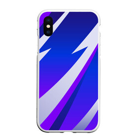 Чехол для iPhone XS Max матовый с принтом SPORT STYLE BLUE в Тюмени, Силикон | Область печати: задняя сторона чехла, без боковых панелей | 3d | 3д | sport | абстракция | линии | паттерн | соты | спортивный стиль | текстуры