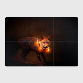 Магнитный плакат 3Х2 с принтом Лисица с гирляндой в Тюмени, Полимерный материал с магнитным слоем | 6 деталей размером 9*9 см | fox | foxy | животное | звери | лиса | лисенок | лисичка | милая | рыжая | фокс