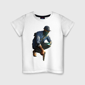 Детская футболка хлопок с принтом Маркус Холлоуэй в Тюмени, 100% хлопок | круглый вырез горловины, полуприлегающий силуэт, длина до линии бедер | gamers | games | ubisoft | маркус | сторожевые псы