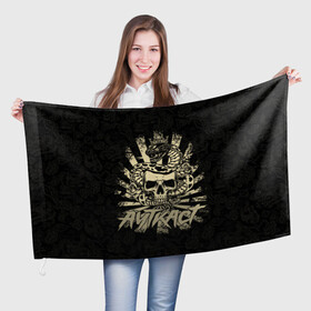 Флаг 3D с принтом АУТКАСТ в Тюмени, 100% полиэстер | плотность ткани — 95 г/м2, размер — 67 х 109 см. Принт наносится с одной стороны | 2007 | alex | alternative | amatory | igor | jay | outcastmetal | rock | spb | ауткаст