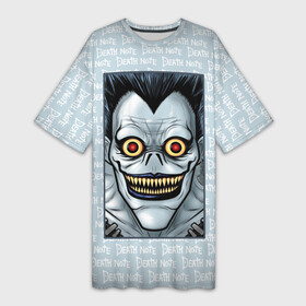 Платье-футболка 3D с принтом Death Note надписи  Рюк в Тюмени,  |  | anime | death note | death note type | l | tegunvteg | аниме | деад нот | деад ноте | игра | лайт ягами | персонаж | рюк