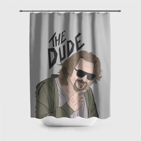 Штора 3D для ванной с принтом The Dude в Тюмени, 100% полиэстер | плотность материала — 100 г/м2. Стандартный размер — 146 см х 180 см. По верхнему краю — пластиковые люверсы для креплений. В комплекте 10 пластиковых колец | Тематика изображения на принте: big lebowski | donney | dude | lebowski | the big lebowski | the dude | walter | большой лебовски | лебовски | чувак