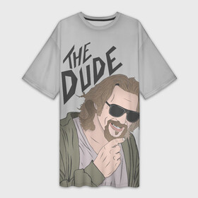 Платье-футболка 3D с принтом The Dude в Тюмени,  |  | big lebowski | donney | dude | lebowski | the big lebowski | the dude | walter | большой лебовски | лебовски | чувак