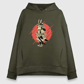Женское худи Oversize хлопок с принтом Пёс призрак - путь самурая в Тюмени, френч-терри — 70% хлопок, 30% полиэстер. Мягкий теплый начес внутри —100% хлопок | боковые карманы, эластичные манжеты и нижняя кромка, капюшон на магнитной кнопке | art | cyberpunk samurai | dog | ninja | oni | ronin | samurai | shogun | арт | капли краски | киберпанк самурай | мерч | пёсик | прикол | путь воина | ронин | сёгун | собака самурай | собачка | токио | харакири | черный самурай