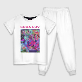 Детская пижама хлопок с принтом SODA LUV в Тюмени, 100% хлопок |  брюки и футболка прямого кроя, без карманов, на брюках мягкая резинка на поясе и по низу штанин
 | luv | melon | music | soda | sodaluv | бигасс | коми | лав | лого | лув | мелон | сода