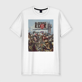 Мужская футболка хлопок Slim с принтом Bleeding Edge в Тюмени, 92% хлопок, 8% лайкра | приталенный силуэт, круглый вырез ворота, длина до линии бедра, короткий рукав | games | microsoft | ninja theory | xbox