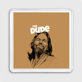 Магнит 55*55 с принтом The Big Lebowski (Dude) в Тюмени, Пластик | Размер: 65*65 мм; Размер печати: 55*55 мм | big lebowski | donney | dude | lebowski | the big lebowski | the dude | walter | большой лебовски | лебовски | чувак