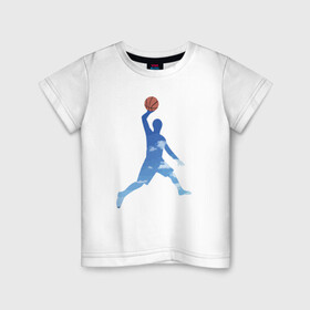 Детская футболка хлопок с принтом Sky Basketball в Тюмени, 100% хлопок | круглый вырез горловины, полуприлегающий силуэт, длина до линии бедер | basketball | game | nba | sport | streetball | баскетбол | баскетболист | игра | игрок | мяч | нба | спорт | стритбол | тренер