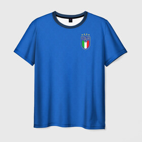 Мужская футболка 3D+ с принтом форма сборной Италии домашняя в Тюмени, 100% микрофибра | круглый вырез горловины, длина до линии бедер | 2021 | championship | cup | dzyuba | russia | world | европы | италия | мира | мундиаль | форма | футбол | чемпионат
