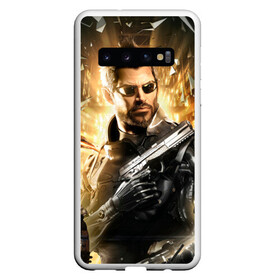 Чехол для Samsung Galaxy S10 с принтом Adam Jensen в Тюмени, Силикон | Область печати: задняя сторона чехла, без боковых панелей | cyberpunk | deus ex | game | games | адам дженсен | будущее | деус екс | деус экс | игра | игры | киберпанк