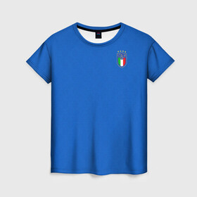 Женская футболка 3D с принтом форма сборной Италии в Тюмени, 100% полиэфир ( синтетическое хлопкоподобное полотно) | прямой крой, круглый вырез горловины, длина до линии бедер | 2021 | championship | cup | dzyuba | russia | world | европы | италия | мира | мундиаль | форма | футбол | чемпионат