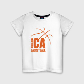 Детская футболка хлопок с принтом California Basket в Тюмени, 100% хлопок | круглый вырез горловины, полуприлегающий силуэт, длина до линии бедер | basketball | game | lakers | nba | sport | streetball | баскетбол | баскетболист | игра | игрок | калифорния | мяч | нба | спорт | стритбол | тренер