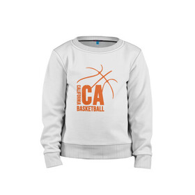 Детский свитшот хлопок с принтом California Basket в Тюмени, 100% хлопок | круглый вырез горловины, эластичные манжеты, пояс и воротник | basketball | game | lakers | nba | sport | streetball | баскетбол | баскетболист | игра | игрок | калифорния | мяч | нба | спорт | стритбол | тренер