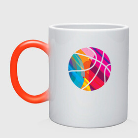 Кружка хамелеон с принтом Rainbow Ball в Тюмени, керамика | меняет цвет при нагревании, емкость 330 мл | basketball | game | nba | sport | streetball | баскетбол | баскетболист | игра | игрок | мяч | нба | спорт | стритбол | тренер