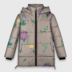Женская зимняя куртка Oversize с принтом Цветочная эстетика в Тюмени, верх — 100% полиэстер; подкладка — 100% полиэстер; утеплитель — 100% полиэстер | длина ниже бедра, силуэт Оверсайз. Есть воротник-стойка, отстегивающийся капюшон и ветрозащитная планка. 

Боковые карманы с листочкой на кнопках и внутренний карман на молнии | лето | лист | листья | одуванчик | природа | растение | растения | цветок | цветочек | цветы