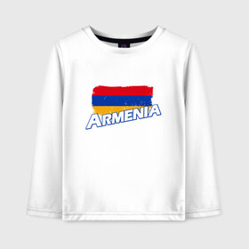 Детский лонгслив хлопок с принтом Armenia Flag в Тюмени, 100% хлопок | круглый вырез горловины, полуприлегающий силуэт, длина до линии бедер | armenia | armenya | арарат | армения | армяне | армянин | арцах | горы | ереван | кавказ | народ | саркисян | ссср | страна | флаг