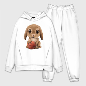 Мужской костюм хлопок OVERSIZE с принтом Кролик Баскетболист в Тюмени,  |  | basketball | game | nba | sport | streetball | баскетбол | баскетболист | животные | заяц | игра | игрок | кролик | мяч | нба | спорт | стритбол | тренер