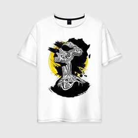 Женская футболка хлопок Oversize с принтом Africa в Тюмени, 100% хлопок | свободный крой, круглый ворот, спущенный рукав, длина до линии бедер
 | africa | арт | африка | африканские узоры | афро.