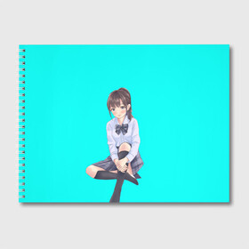Альбом для рисования с принтом Anime girl в Тюмени, 100% бумага
 | матовая бумага, плотность 200 мг. | Тематика изображения на принте: anime girl | green | аниме | аниме тян на бирюзовом фоне | зеленый фон