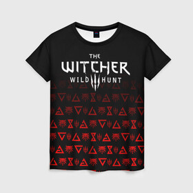 Женская футболка 3D с принтом THE WITCHER [1] в Тюмени, 100% полиэфир ( синтетическое хлопкоподобное полотно) | прямой крой, круглый вырез горловины, длина до линии бедер | the witcher | the witcher wild hunt | ведьмак | ведьмак 3: дикая охота