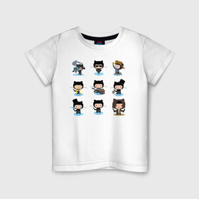 Детская футболка хлопок с принтом Octodex в Тюмени, 100% хлопок | круглый вырез горловины, полуприлегающий силуэт, длина до линии бедер | github | octo | wan catnobi | кот | осьминог