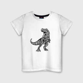 Детская футболка хлопок с принтом Тираннозавр узор Мандала в Тюмени, 100% хлопок | круглый вырез горловины, полуприлегающий силуэт, длина до линии бедер | Тематика изображения на принте: art | ethnic | grunge | mandala | pattern | pop culture | rex | science | t rex | tribal | tyrannosaurus rex | vintage | арт | вензеля | винтаж | гранж | динозавр | наука | паттерн | популярная культура | теропод | ти рекс | тиранозавр | тирекс | хищник |