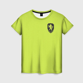 Женская футболка 3D с принтом Форма Чехия гостевая в Тюмени, 100% полиэфир ( синтетическое хлопкоподобное полотно) | прямой крой, круглый вырез горловины, длина до линии бедер | футбол | футбольный клуб | футбольный клуб чехии | чехия | чехия футбол