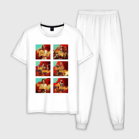 Мужская пижама хлопок с принтом Far Cry Posters в Тюмени, 100% хлопок | брюки и футболка прямого кроя, без карманов, на брюках мягкая резинка на поясе и по низу штанин
 | games | poster | ubisoft | дани | диего | яра