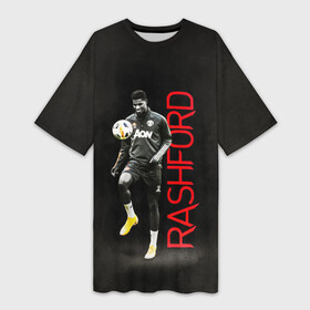 Платье-футболка 3D с принтом Marcus Rashford в Тюмени,  |  | англия | маркус | маркус рашфорд | номер рашфорда | рашфорд | сборная англии | сборная англии по футболу | форма | форма маркуса | форма рашфорда | футбол | футболисты | футбольная сборная