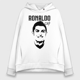 Женское худи Oversize хлопок с принтом Cristiano Ronaldo cr7 профиль в Тюмени, френч-терри — 70% хлопок, 30% полиэстер. Мягкий теплый начес внутри —100% хлопок | боковые карманы, эластичные манжеты и нижняя кромка, капюшон на магнитной кнопке | 7 | champion | cr7 | cristiano ronaldo | fifa | football | football club | juventus | soccer | uefa | игра | криштиану роналду | лига чемпионов | реал мадрид | сборная португалии | спорт | уефа | фифа | фк | футбол | футболь