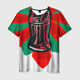 Мужская футболка 3D с принтом Loca-Cola в Тюмени, 100% полиэфир | прямой крой, круглый вырез горловины, длина до линии бедер | coca cola | cocacola | pepsi | пепси