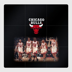 Магнитный плакат 3Х3 с принтом CHICAGO BULLS [3] в Тюмени, Полимерный материал с магнитным слоем | 9 деталей размером 9*9 см | basketball | bulls | chicago | chicago bulls | jordan | nba | баскетбол | джордан | нба | чикаго буллз