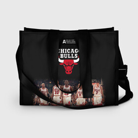 Сумка-шоппер 3D с принтом CHICAGO BULLS [3] в Тюмени, 100% полиэстер | застегивается на металлическую кнопку; внутренний карман застегивается на молнию. Стенки укреплены специальным мягким материалом, чтобы защитить содержимое от несильных ударов
 | basketball | bulls | chicago | chicago bulls | jordan | nba | баскетбол | джордан | нба | чикаго буллз