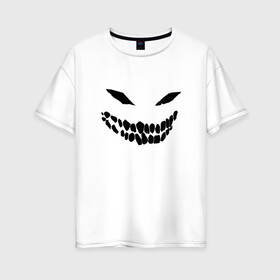 Женская футболка хлопок Oversize с принтом Ghost face в Тюмени, 100% хлопок | свободный крой, круглый ворот, спущенный рукав, длина до линии бедер
 | disturbed | drain | face | ghost | дрейн | монстр | призрак