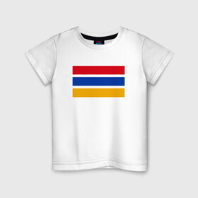 Детская футболка хлопок с принтом Armenia Flag в Тюмени, 100% хлопок | круглый вырез горловины, полуприлегающий силуэт, длина до линии бедер | armenia | armenya | арарат | армения | армяне | армянин | арцах | горы | ереван | кавказ | народ | саркисян | ссср | страна | флаг