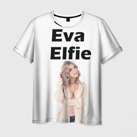 Мужская футболка 3D с принтом Eva Elfie в Тюмени, 100% полиэфир | прямой крой, круглый вырез горловины, длина до линии бедер | Тематика изображения на принте: eva elfie | eva elfie print | актер | актриса | ева элфи | кино
