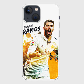 Чехол для iPhone 13 mini с принтом Серхио Рамос в Тюмени,  |  | sergio ramos | sr4 | номер 4 | реал мадрид | сборная испании | серхио рамос | футбол | футболист