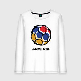 Женский лонгслив хлопок с принтом Armenia Football в Тюмени, 100% хлопок |  | armenia | armenya | football | арарат | армения | армяне | армянин | арцах | горы | ереван | кавказ | мяч | народ | саркисян | спорт | ссср | страна | флаг | футбол