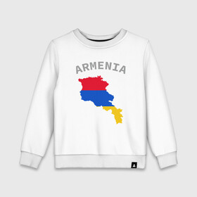 Детский свитшот хлопок с принтом Карта Армении в Тюмени, 100% хлопок | круглый вырез горловины, эластичные манжеты, пояс и воротник | armenia | armenya | арарат | армения | армяне | армянин | арцах | горы | ереван | кавказ | народ | саркисян | ссср | страна | флаг
