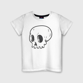 Детская футболка хлопок с принтом Мертвый Аякс в Тюмени, 100% хлопок | круглый вырез горловины, полуприлегающий силуэт, длина до линии бедер | skull | иллюстрация | стикер | ужастик | череп
