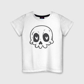 Детская футболка хлопок с принтом Влюбленный Аякс в Тюмени, 100% хлопок | круглый вырез горловины, полуприлегающий силуэт, длина до линии бедер | Тематика изображения на принте: skull | иллюстрация | стикер | ужастик | череп