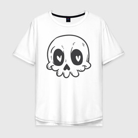 Мужская футболка хлопок Oversize с принтом Влюбленный Аякс в Тюмени, 100% хлопок | свободный крой, круглый ворот, “спинка” длиннее передней части | skull | иллюстрация | стикер | ужастик | череп