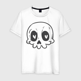 Мужская футболка хлопок с принтом Влюбленный Аякс в Тюмени, 100% хлопок | прямой крой, круглый вырез горловины, длина до линии бедер, слегка спущенное плечо. | skull | иллюстрация | стикер | ужастик | череп