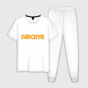 Мужская пижама хлопок с принтом FC6 Logo в Тюмени, 100% хлопок | брюки и футболка прямого кроя, без карманов, на брюках мягкая резинка на поясе и по низу штанин
 | far cry | fc6 | gamer | games | ubisoft | фар край | яра